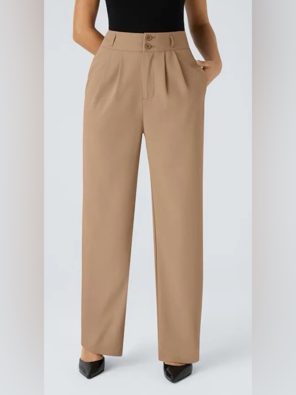 NWT Halara Flex™ High Waisted Zipper Pocket Shirred Straight Leg Work Pant XL P